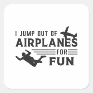 スカイダイビングスカイダイブスカイダイバージャンプ飛行機ギフトアイディア スクエアシール