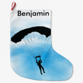 スカイダイビングデザインラージクリスマスストッキング ラージクリスマスストッキング (正面)
