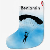 スカイダイビングデザインラージクリスマスストッキング ラージクリスマスストッキング (裏面)