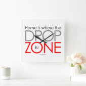 スカイダイビングドロップゾーン スクエア壁時計 (ホーム)