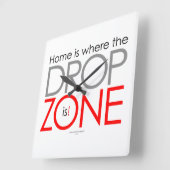 スカイダイビングドロップゾーン スクエア壁時計 (傾斜)