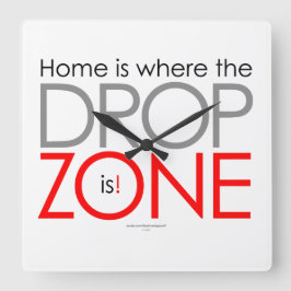 スカイダイビングドロップゾーン スクエア壁時計