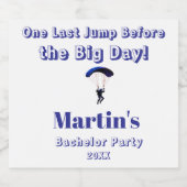 スカイダイビングバチュラーパーティおもしろいアドベンチャーテーマ リキュールボトルラベル (シングルラベル)