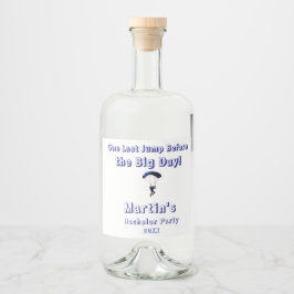 スカイダイビングバチュラーパーティおもしろいアドベンチャーテーマ リキュールボトルラベル