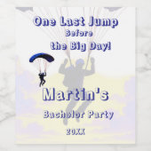 スカイダイビングバチュラーパーティおもしろいアドベンチャーテーマ ワインラベル (シングルラベル)