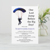 スカイダイビングバチュラーパーティおもしろいアドベンチャーテーマ 招待状 (スタンド正面)