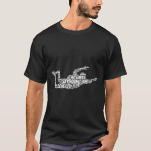 スカイダイビングパッションシェイプタイポグラフィ Tシャツ