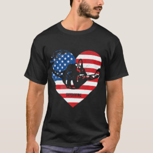 スカイダイビングパラシュートスカイダイバーフライグラフィックデザイン Tシャツ