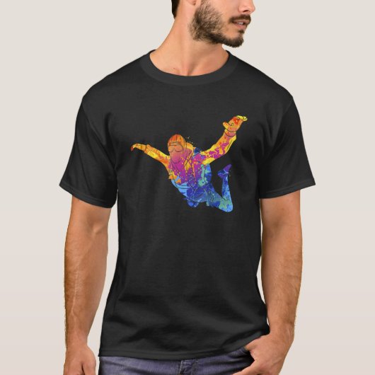 スカイダイビングパラシュート極端なスポーツ Tシャツ (正面)