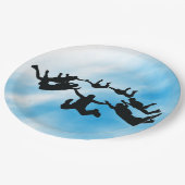 スカイダイビングフリーファルデザイン紙パーティープレート ペーパープレート (アングル)