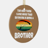 スカイダイビングブラザースカイダイバー兄弟姉妹レトロサンセット セラミックオーナメント (右)