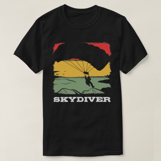 スカイダイビングベースジャンパーのパラグライダー航空スポーツ Tシャツ (デザイン正面)