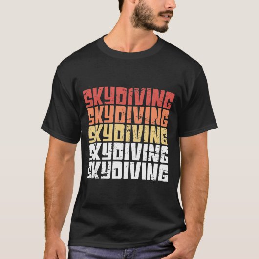 スカイダイビングレトロ動揺してスカイダイブ Tシャツ (正面)