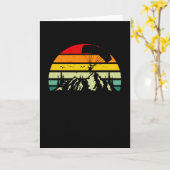 スカイダイビングヴィンテージレトロスカイダイバーパラシュート カード (黄色い花)