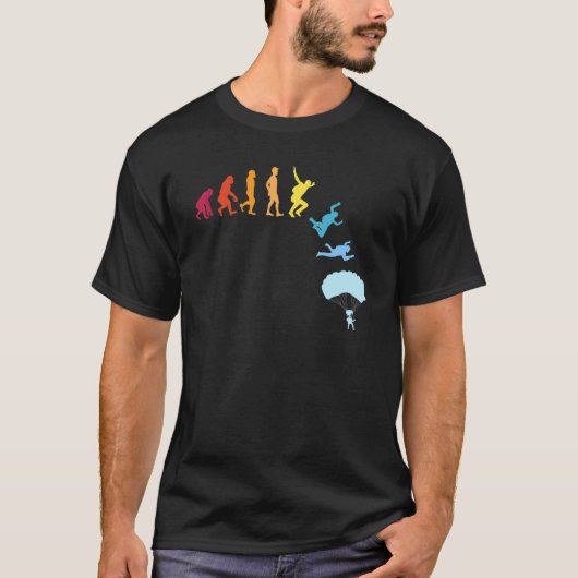 スカイダイビング進化パラシュートスカイダイバー1 Tシャツ (正面)