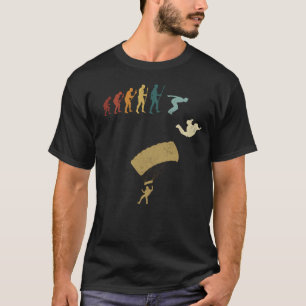 スカイダイビング進化レトロヴィンテージ Tシャツ