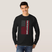 スカイダイビング アメリカ国旗 星条旗 スカイダイバー Tシャツ (正面フル)