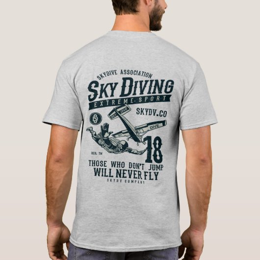 スカイダイビング エクストリーム スポーツ Tシャツ (裏面)