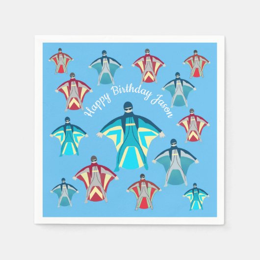 スカイダイビング スタンダードカクテルナプキン (正面)