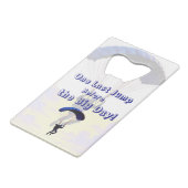 スカイダイビング バチェラーパーティー 面白いアドベンチャーテーマ クレジットカード栓抜き (正面アングル)