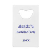 スカイダイビング バチェラーパーティー 面白いアドベンチャーテーマ クレジットカード栓抜き (裏面)