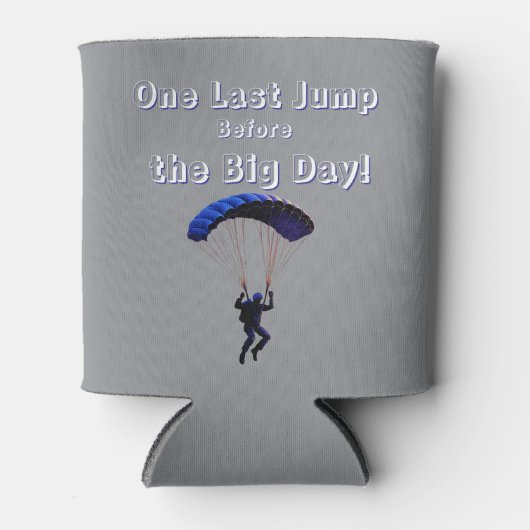 スカイダイビング バチェラーパーティー 面白いアドベンチャーテーマ 缶クーラー (正面)