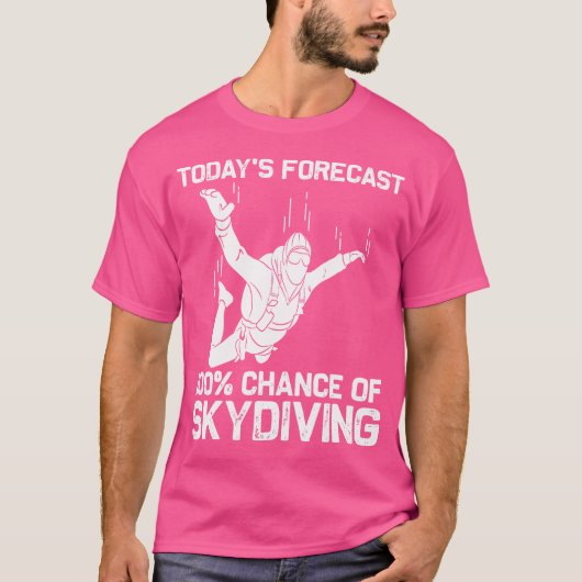 スカイダイビング パラシュート ジャンプ 面白い Tシャツ (正面)