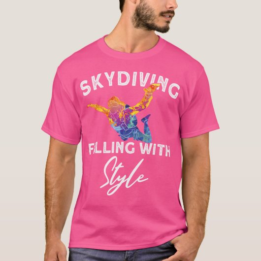 スカイダイビング – 落下するスタイルスカイダイビング Tシャツ (正面)