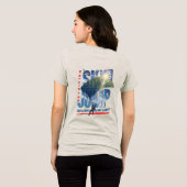 スカイダイビング-雲の上の自由を感じる | 女性向け トライブレンドＴシャツ (裏面全面)