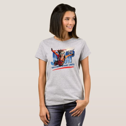 スカイダイビング - 雲の上の自由を感じる | 女性用 Tシャツ (正面フル)