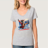 スカイダイビング - 雲の上の自由を感じる | 女性用Vネック Tシャツ (正面)