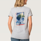 スカイダイビング - 雲の上の自由を感じる | 女性用Vネック Tシャツ (裏面)