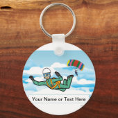 スカイダイビング – PrintedPerfectによるおばあちゃん漫画 キーホルダー (正面)