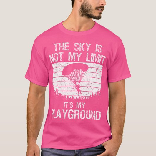 スカイダイブおもしろいラバースカイダイバーのスカイダイビングアート Tシャツ (正面)