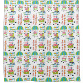 スカイダイブカウキュート引用文 シャワーカーテン (正面)