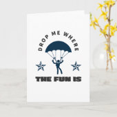 スカイダイブパラシュートジャンプパラシュート カード (黄色い花)