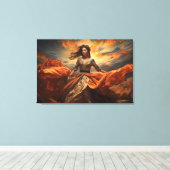 スカイダンサーポートレートの女性シルクドレス キャンバスプリント (インサイチュ (ウッドフロア))