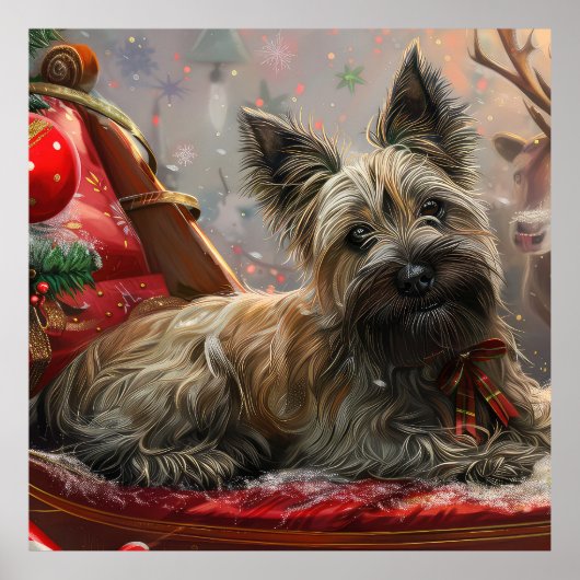 スカイテリアの犬のクリスマスのお祭り ポスター (正面)
