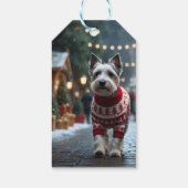 スカイテリアの犬 クリスマス スノー ホリデー ギフトタグ (裏面)