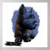 スカイテリアドッグポートレート |ペットポートレート ポスター (正面)