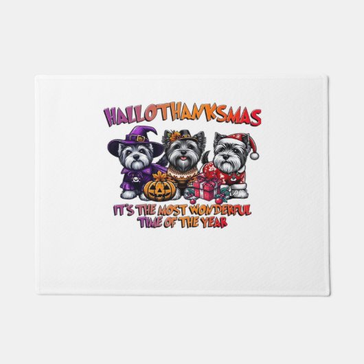 スカイテリアハロウィンサンクスギビングクリスマスクラス ドアマット (正面)