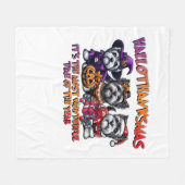 スカイテリアハロウィンサンクスギビングクリスマスクラス フリースブランケット (正面(横))