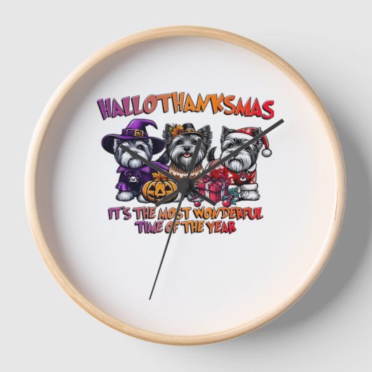 スカイテリアハロウィンサンクスギビングクリスマスクラス 壁時計 (正面)