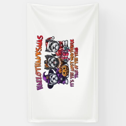 スカイテリアハロウィンサンクスギビングクリスマスクラス 横断幕 (縦)