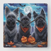 スカイテリアハロウィン不気味 スクエア壁時計 (正面)