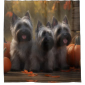 スカイテリアパピーオータムデライトカボチャ シャワーカーテン (正面)