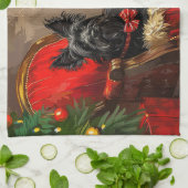 スカイテリアードッグクリスマスフェスティバル キッチンタオル (折り畳み)