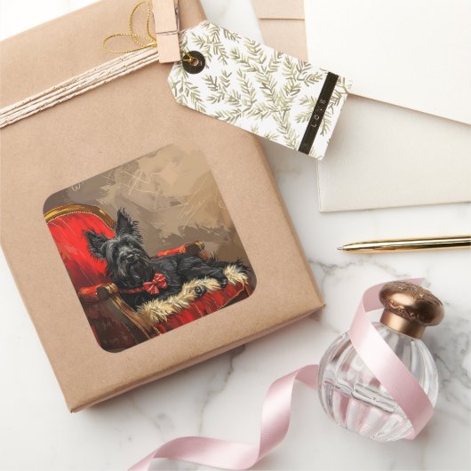 スカイテリアードッグクリスマスフェスティバル スクエアシール (ギフト)