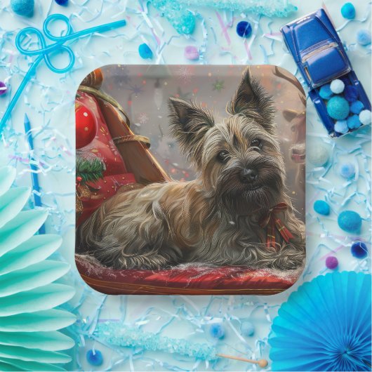 スカイテリアードッグクリスマスフェスティバル ペーパープレート (パーティー)