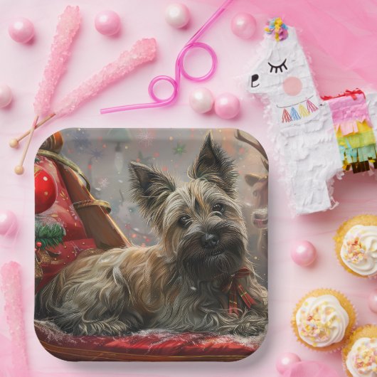 スカイテリアードッグクリスマスフェスティバル ペーパープレート (パーティー)